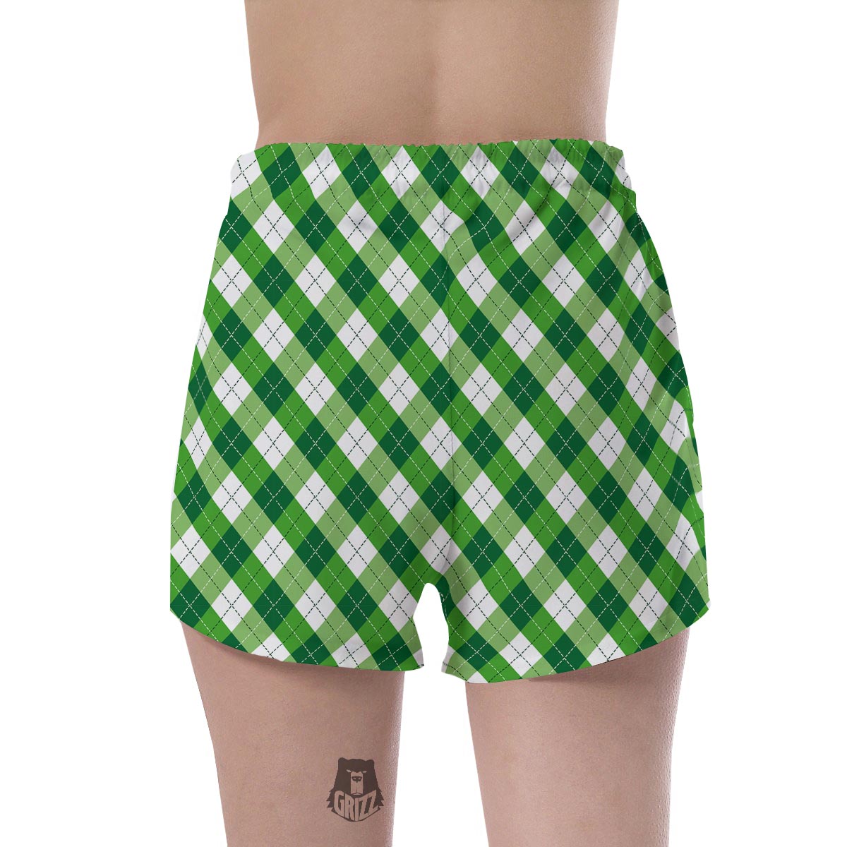 Plaid Saint Patrick's Day Print Pattern Women's Shorts-grizzshop