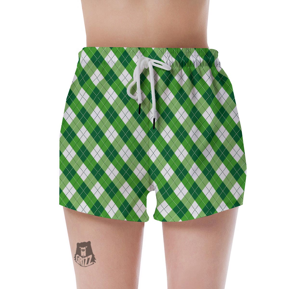 Plaid Saint Patrick's Day Print Pattern Women's Shorts-grizzshop