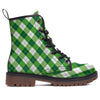 Plaid Saint Patrick's Day Print Pattern Work Boots-grizzshop