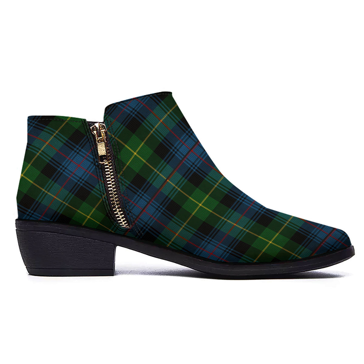 Plaid Scottish Knitted Print Ankle Boots-grizzshop