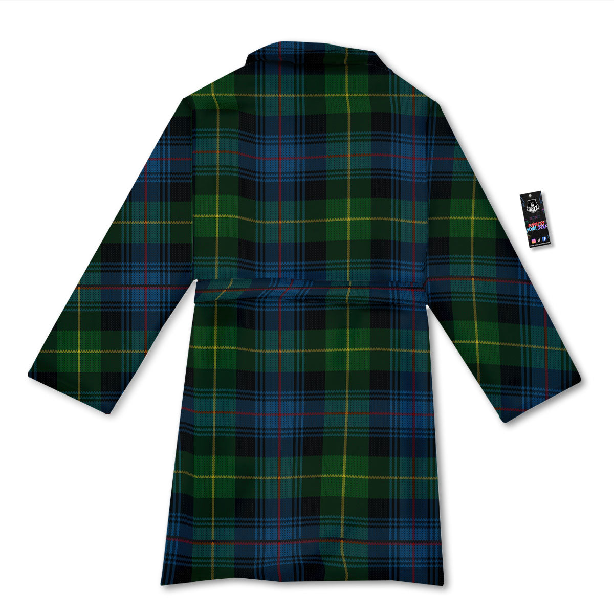 Plaid Scottish Knitted Print Bathrobe-grizzshop
