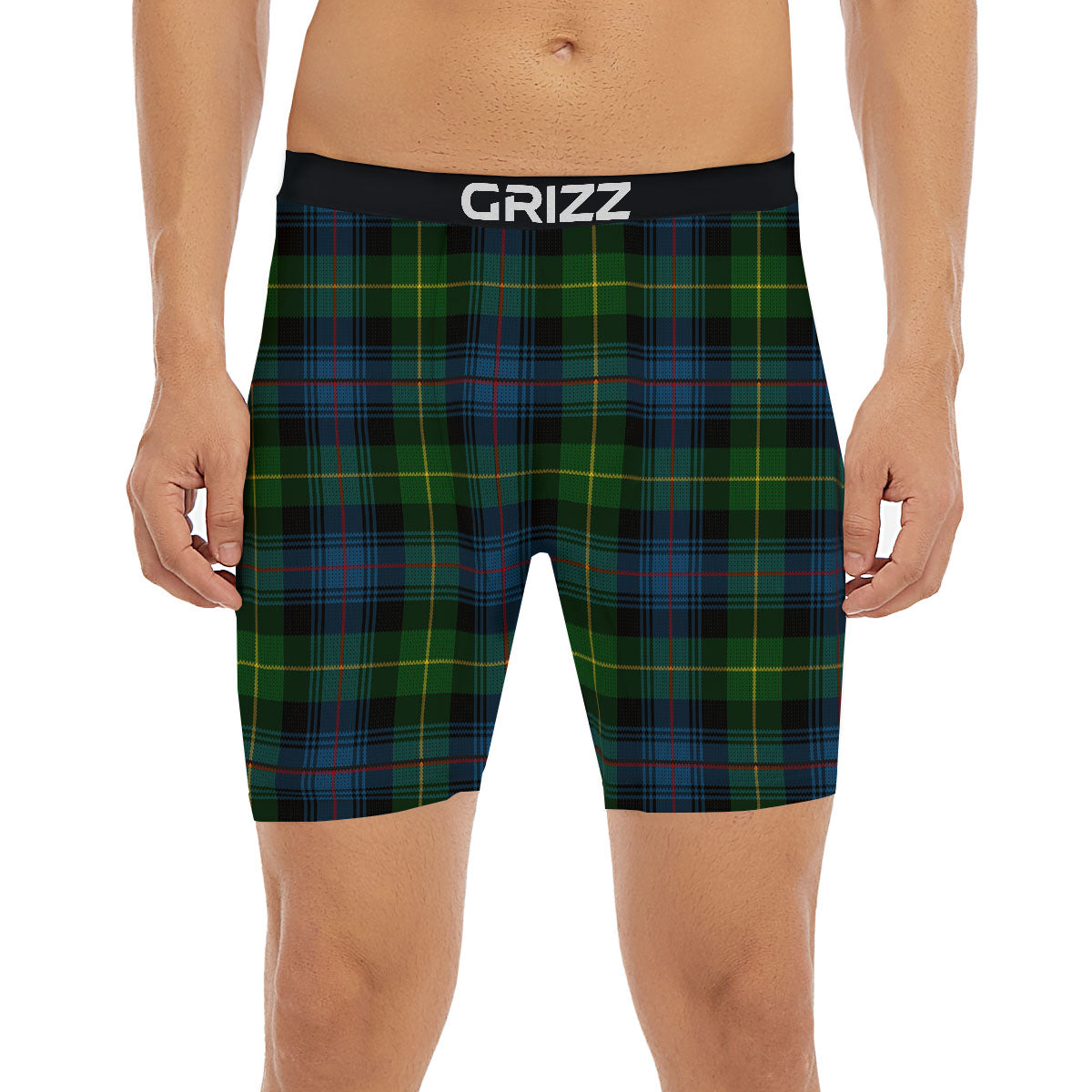 Plaid Scottish Knitted Print Boxer Briefs-grizzshop