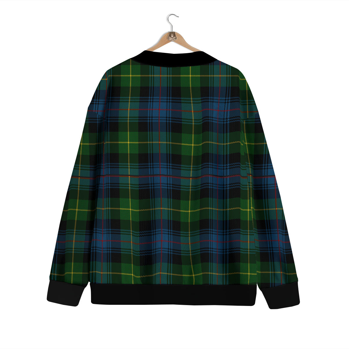 Plaid Scottish Knitted Print Cardigan-grizzshop