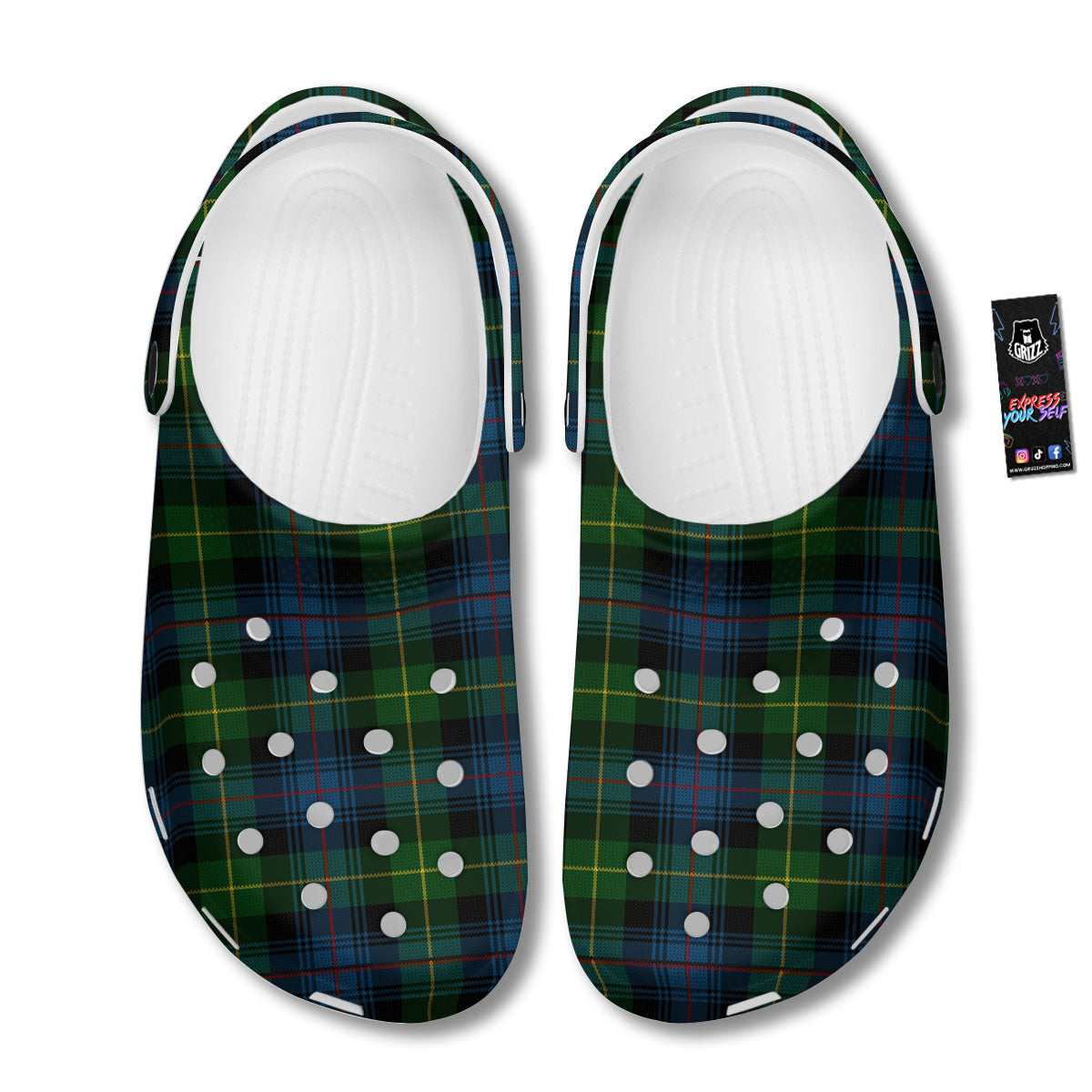 Plaid Scottish Knitted Print Clog-grizzshop