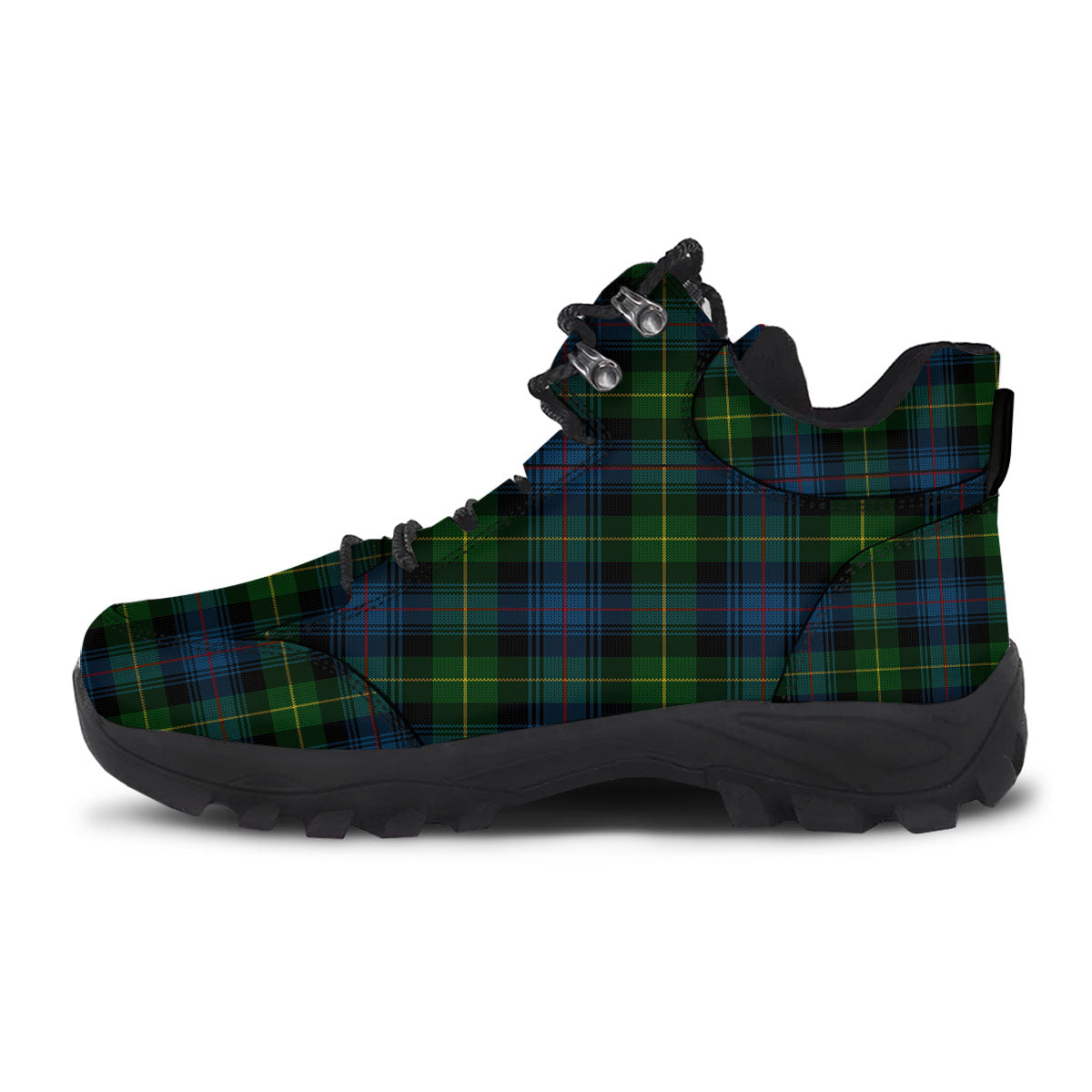 Plaid Scottish Knitted Print Hiking Shoes-grizzshop