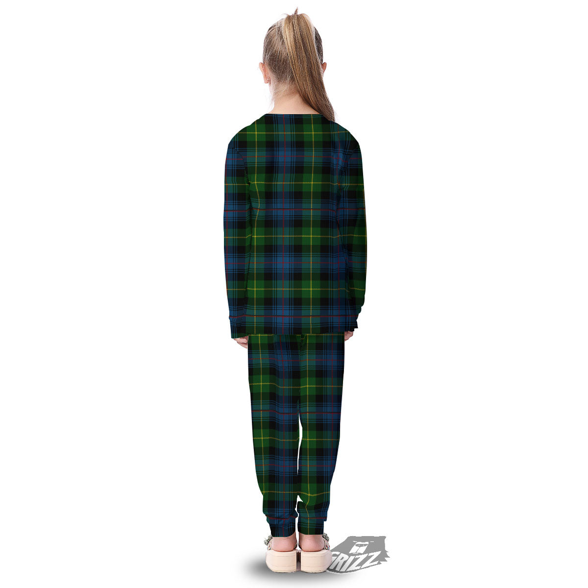 Plaid Scottish Knitted Print Kid's Pajamas-grizzshop