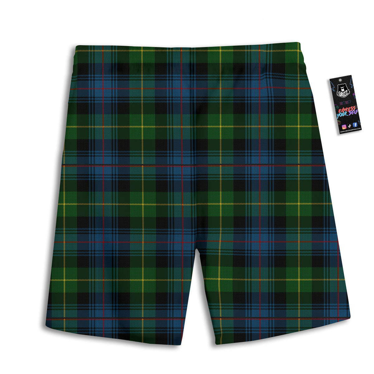 Plaid Scottish Knitted Print Men's Athletic Shorts