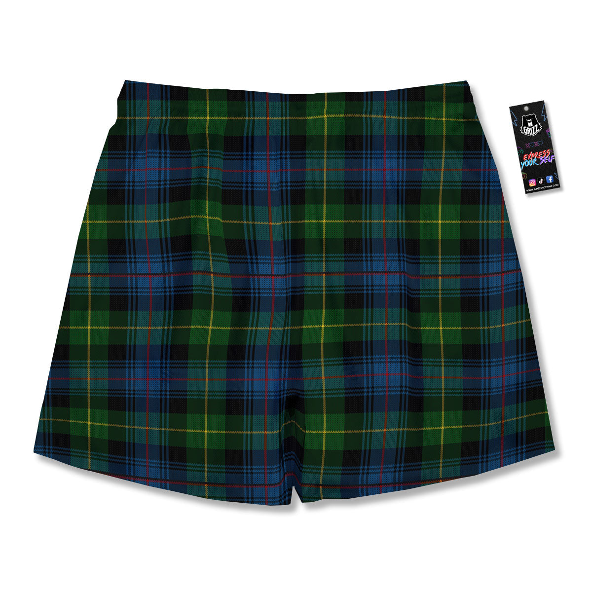Plaid Scottish Knitted Print Men's Running Shorts-grizzshop