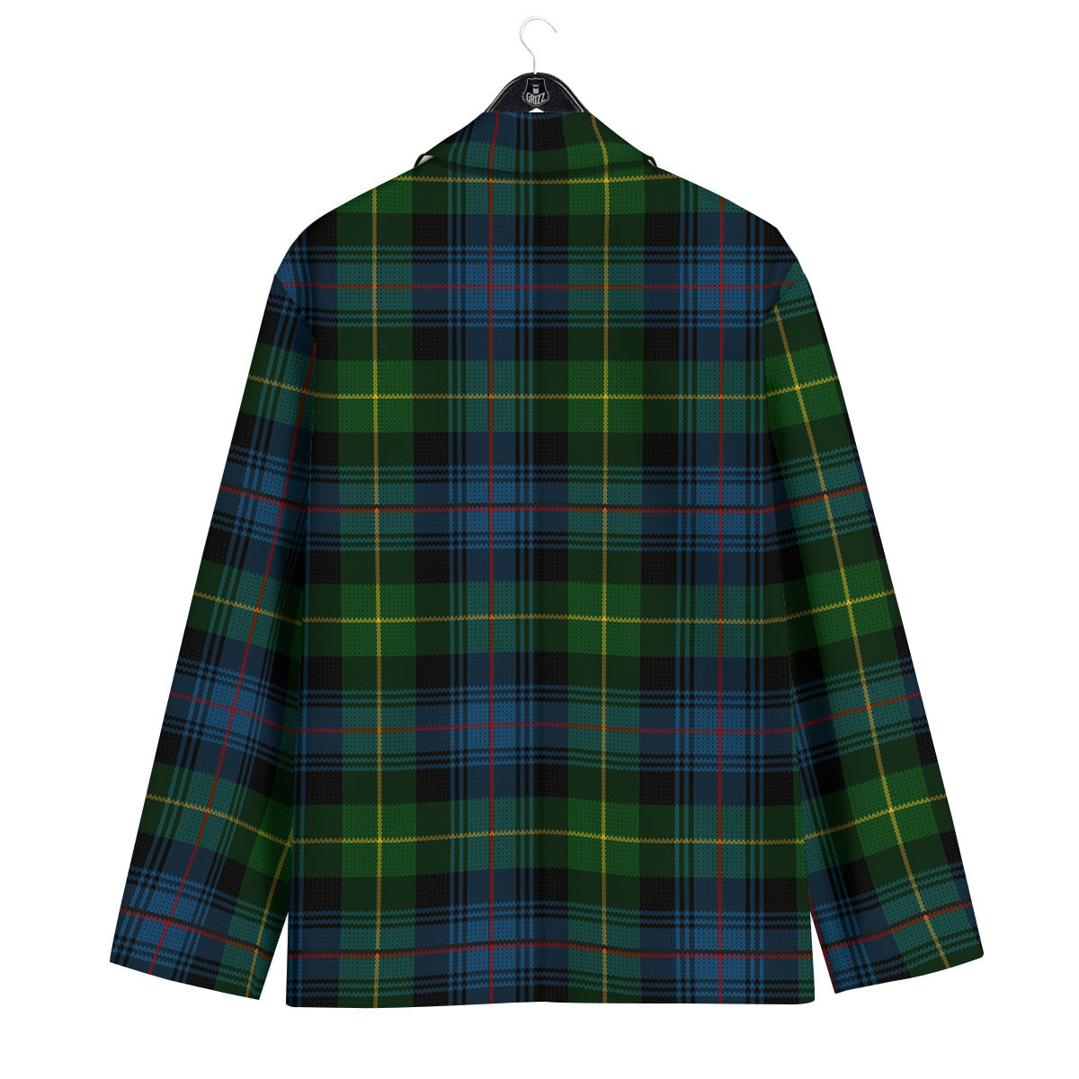 Plaid Scottish Knitted Print Men's Sport Coat-grizzshop