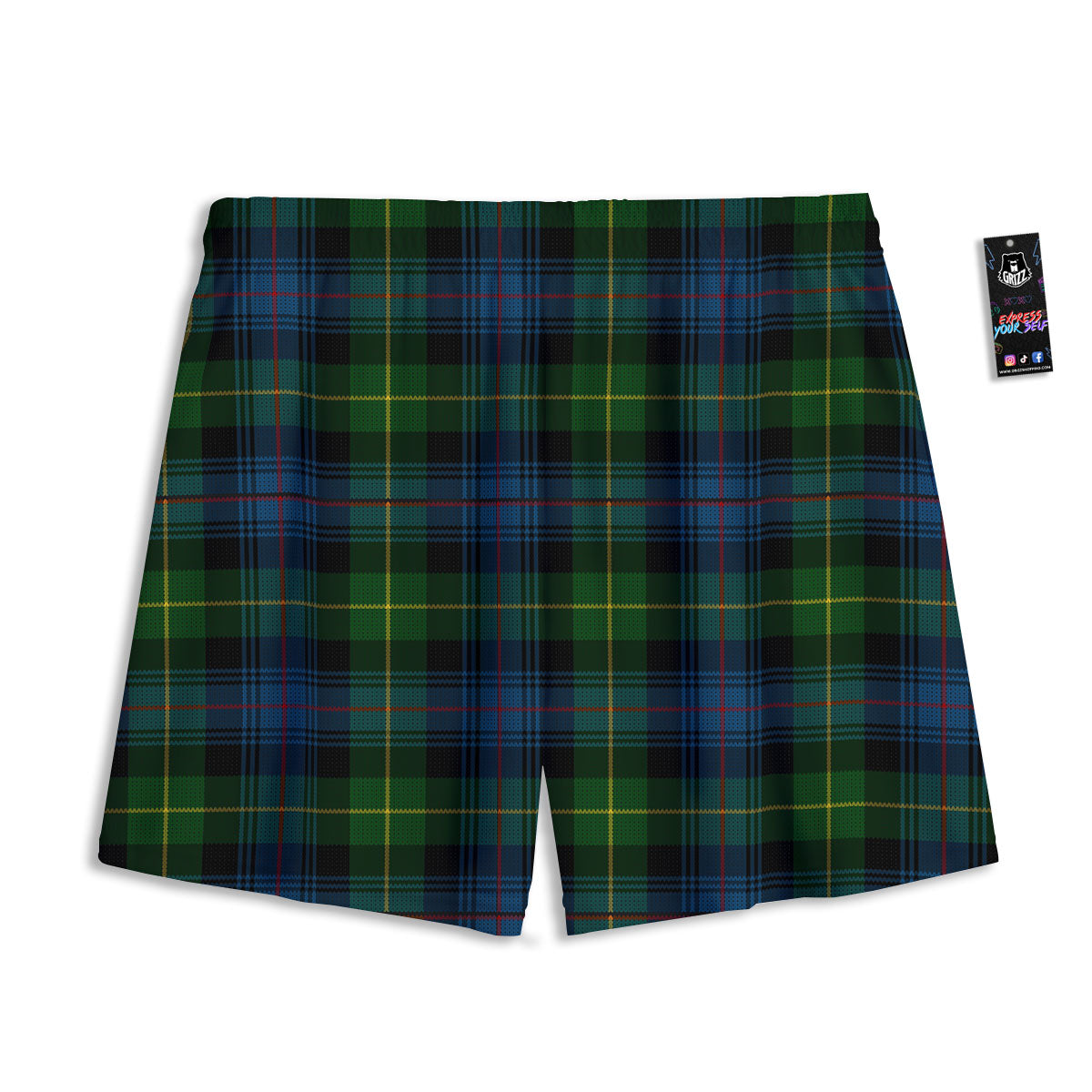 Plaid Scottish Knitted Print Mesh Shorts
