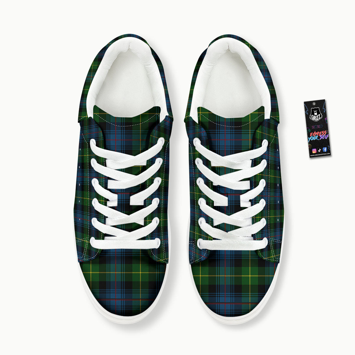 Plaid Scottish Knitted Print Platform Shoes-grizzshop