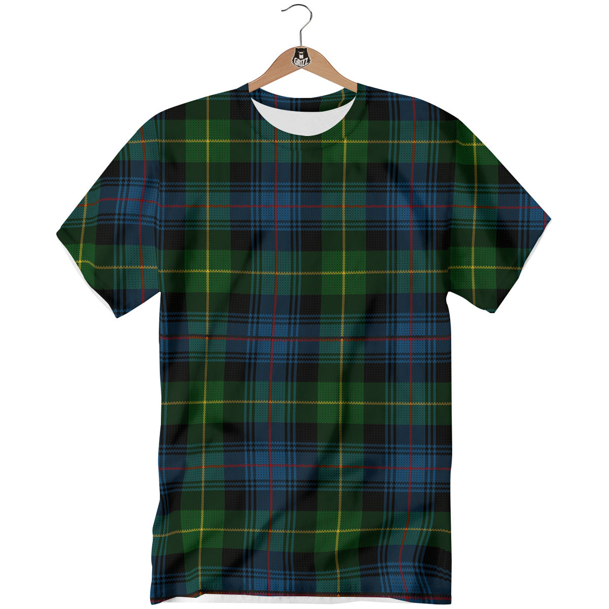 Plaid Scottish Knitted Print T-Shirt-grizzshop