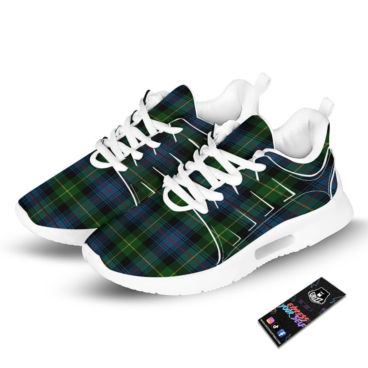 Plaid Scottish Knitted Print Tennis Shoes-grizzshop
