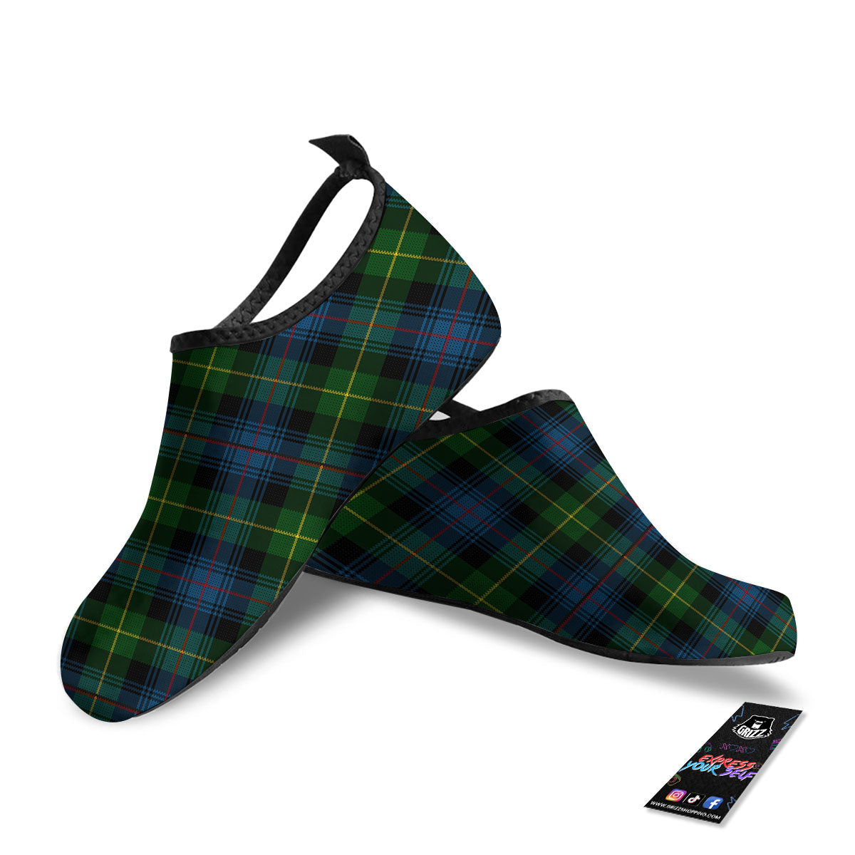 Plaid Scottish Knitted Print Water Shoes-grizzshop