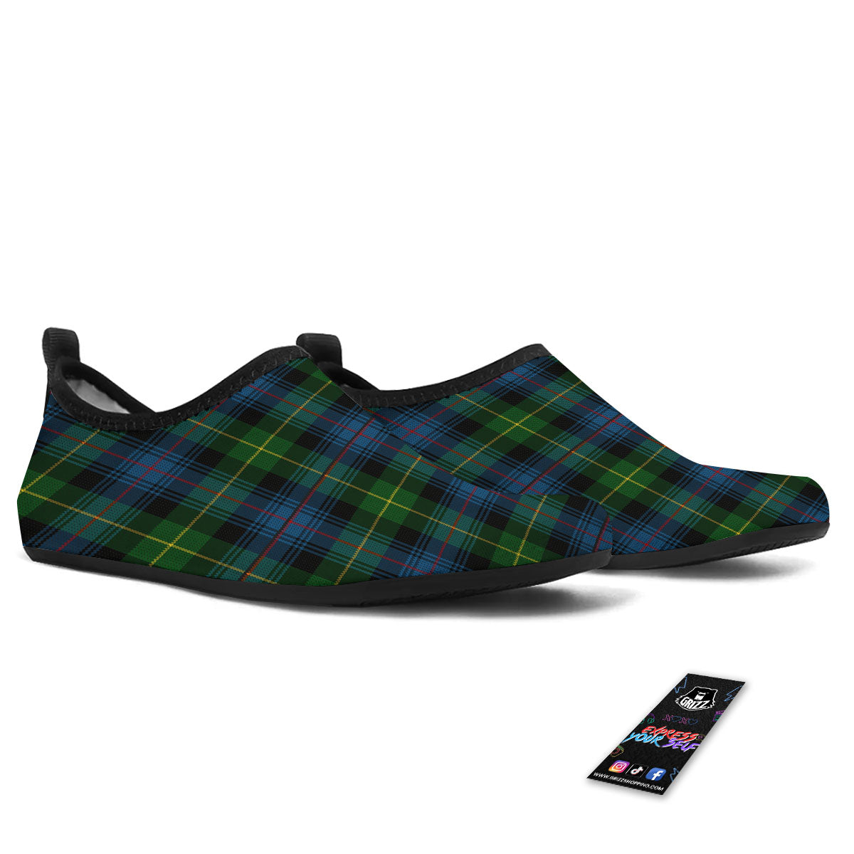 Plaid Scottish Knitted Print Water Shoes-grizzshop