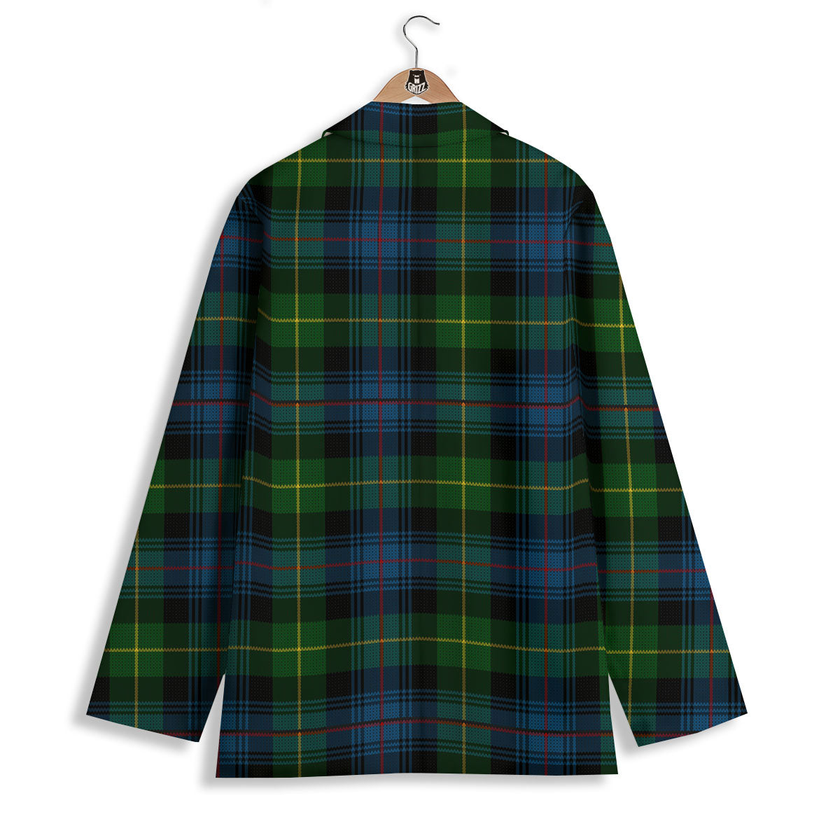 Plaid Scottish Knitted Print Women's Blazer-grizzshop