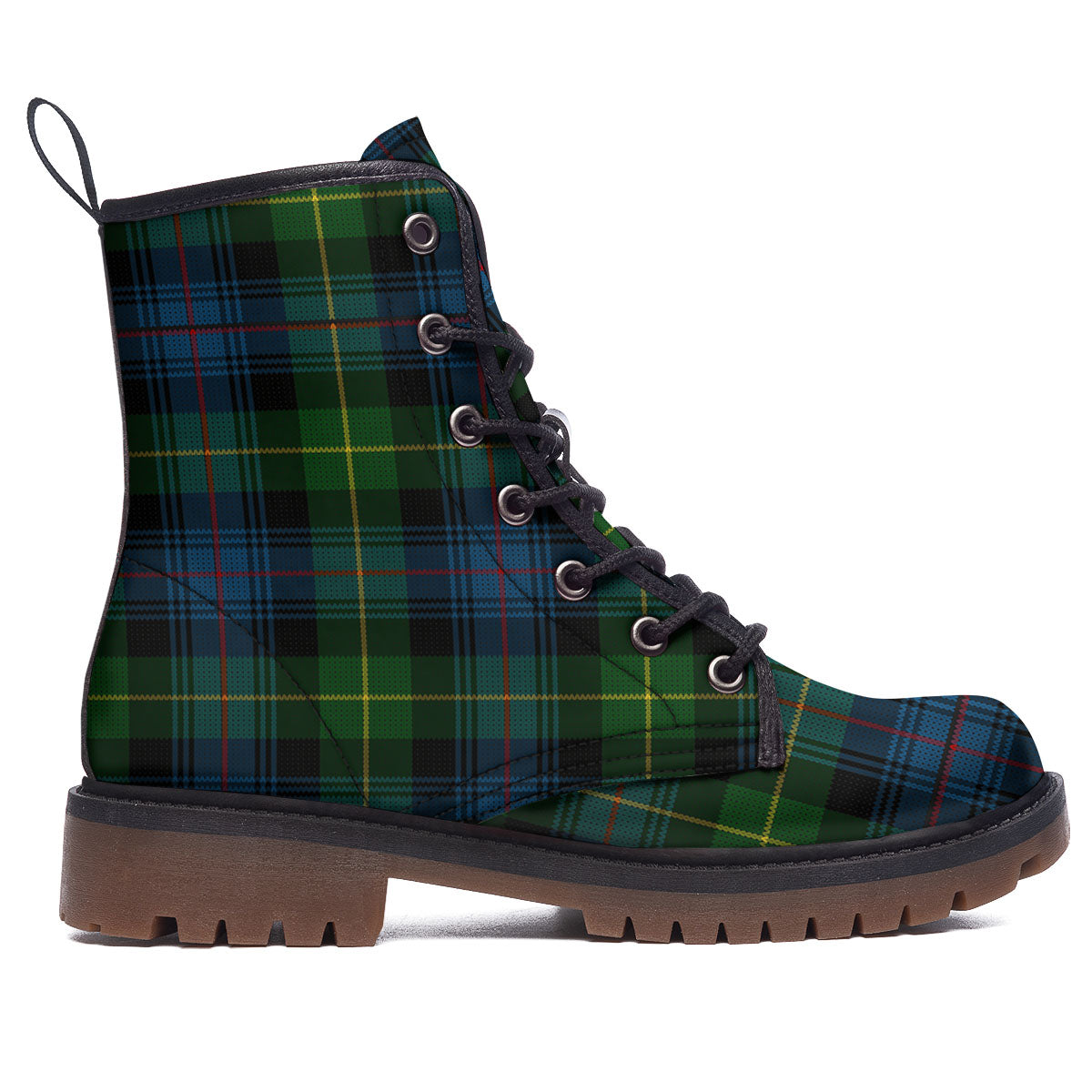 Plaid Scottish Knitted Print Work Boots-grizzshop