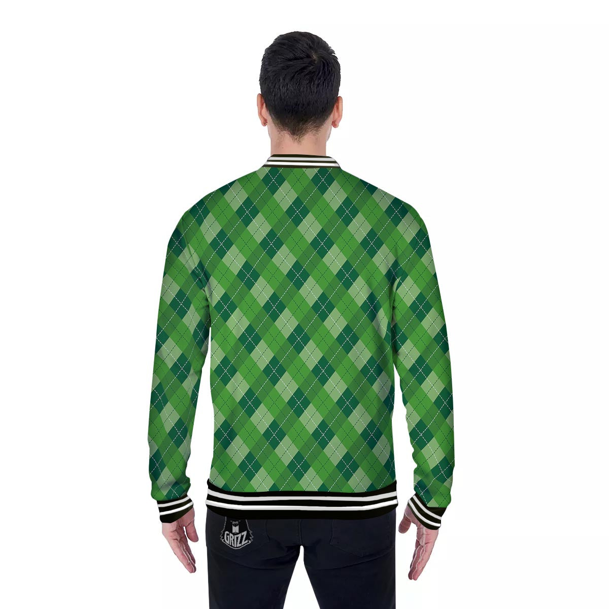 Plaid St. Patrick's Day Print Pattern Baseball Jacket-grizzshop