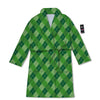 Plaid St. Patrick's Day Print Pattern Bathrobe-grizzshop