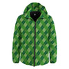 Plaid St. Patrick's Day Print Pattern Down Jacket-grizzshop