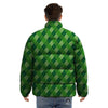 Plaid St. Patrick's Day Print Pattern Puffer Jacket-grizzshop