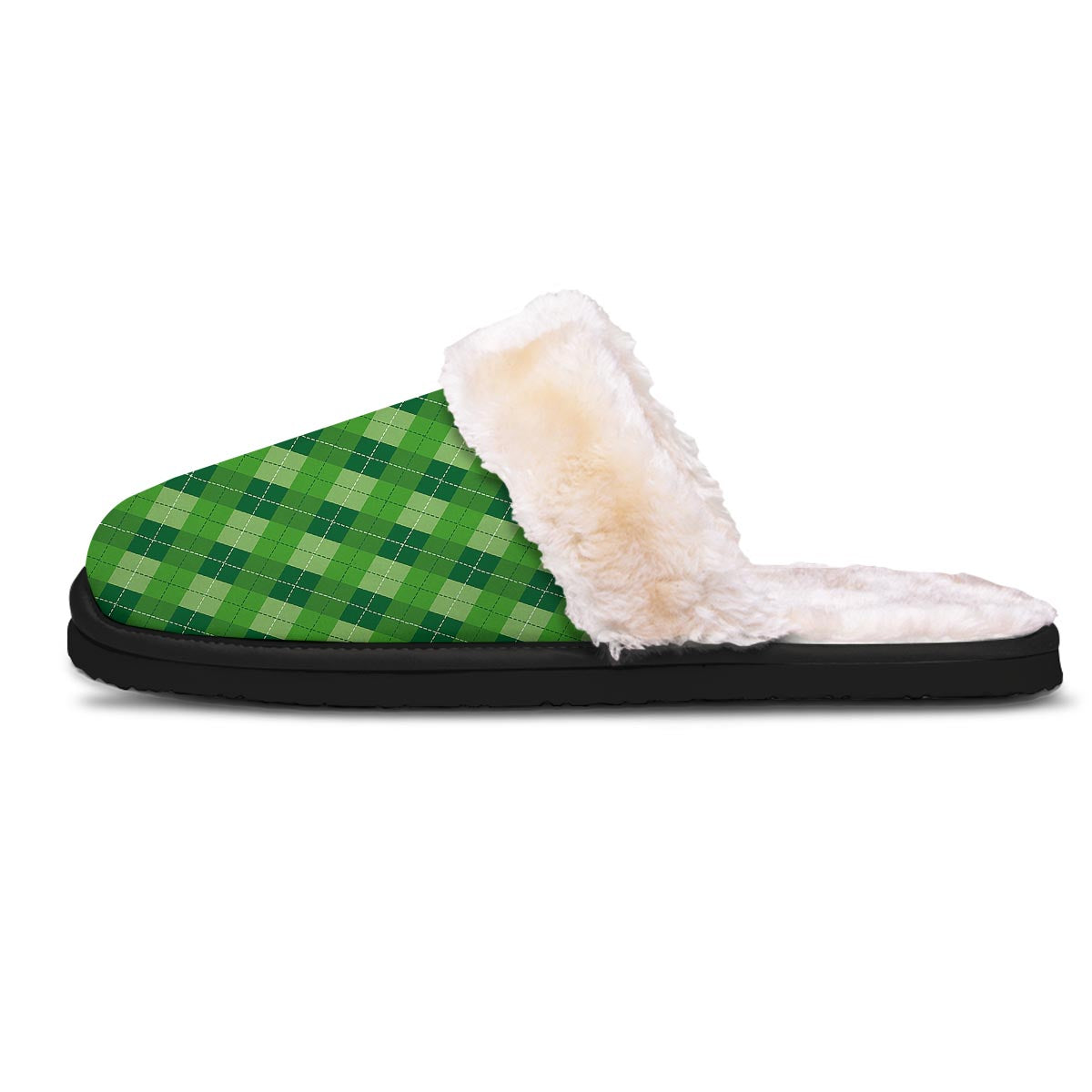 Plaid St. Patrick's Day Print Pattern Slippers-grizzshop