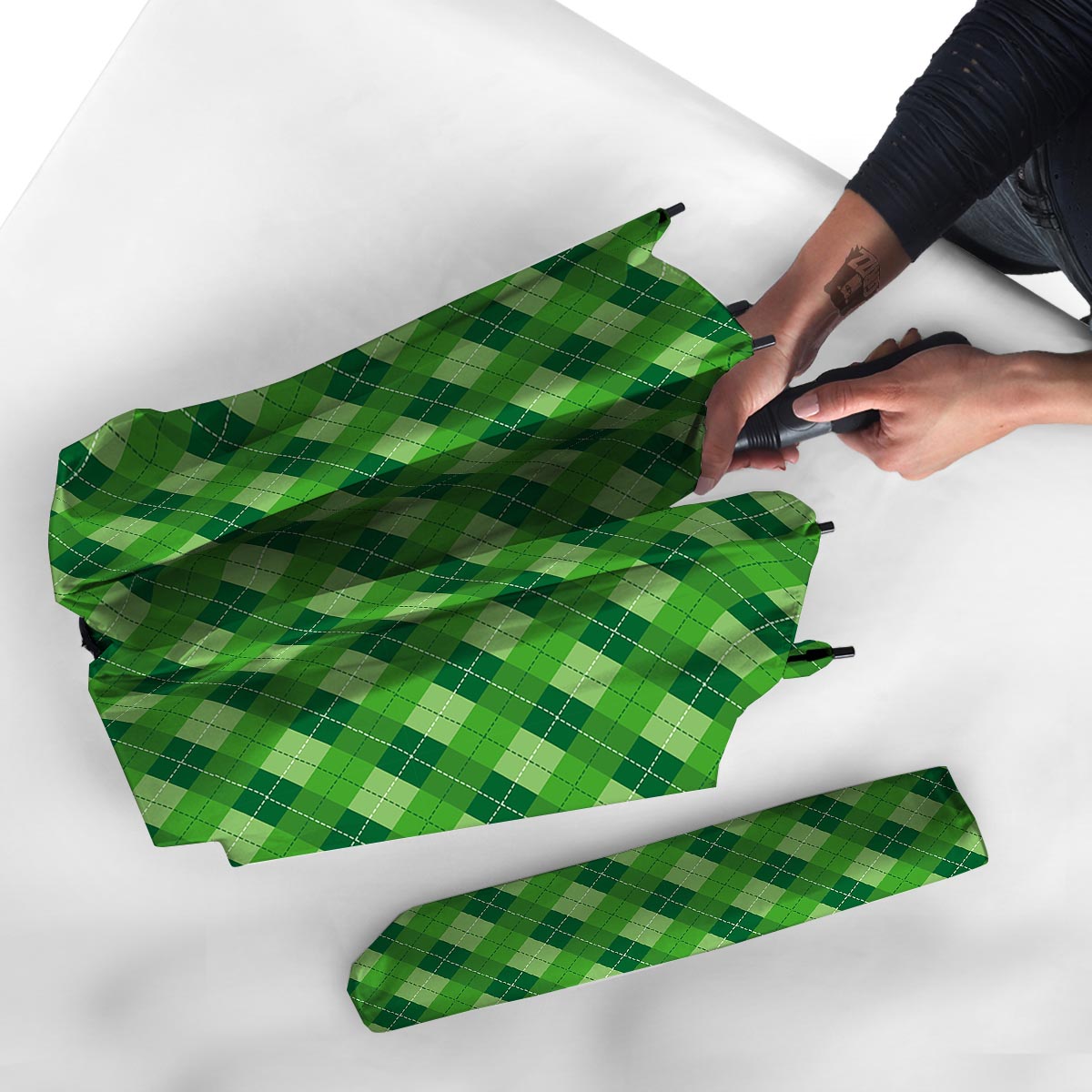 Plaid St. Patrick's Day Print Pattern Umbrella-grizzshop