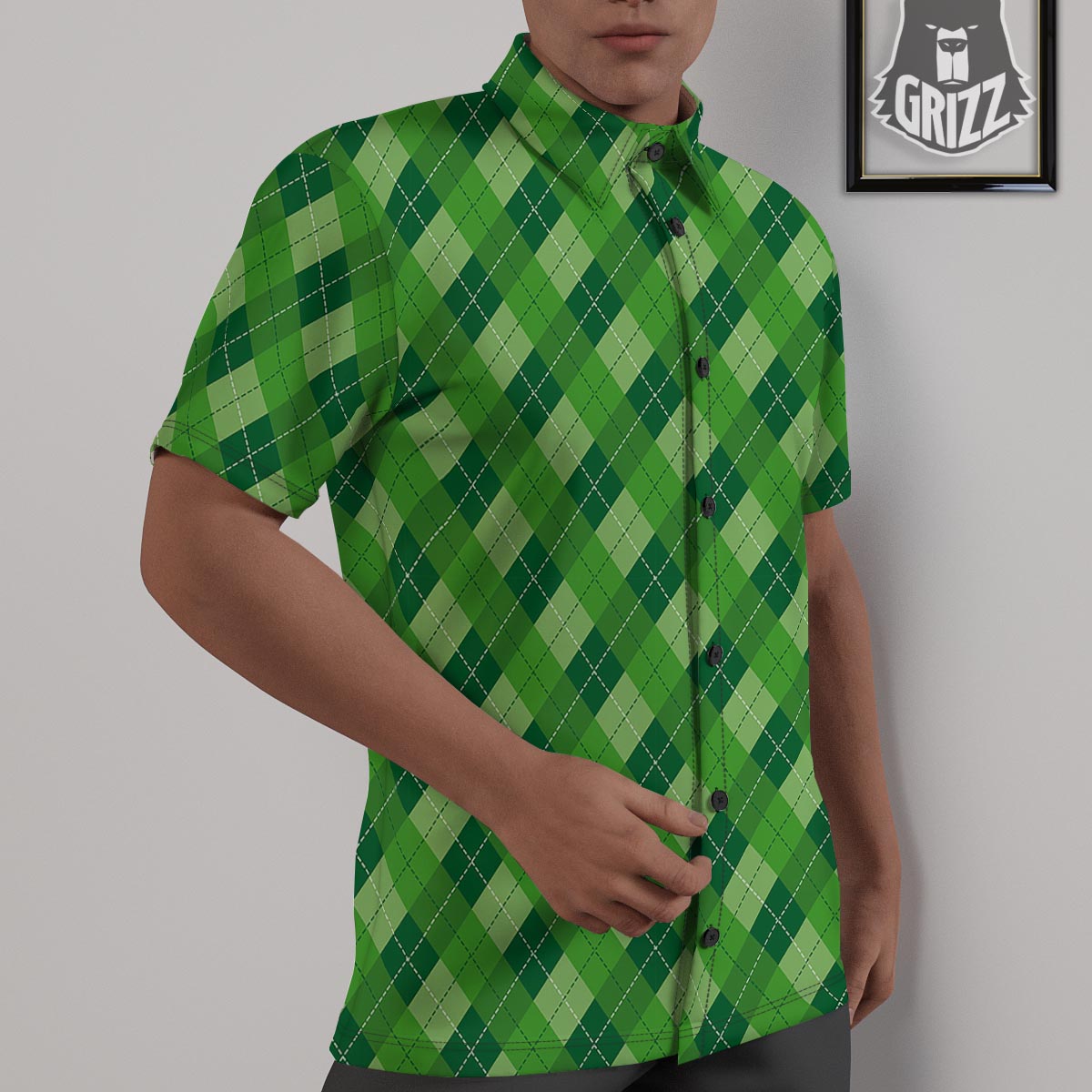 Plaid St. Patrick's Day Print Pattern Untucked Shirts-grizzshop
