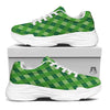 Plaid St. Patrick's Day Print Pattern White Chunky Shoes-grizzshop