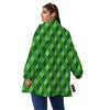 Plaid St. Patrick's Day Print Pattern Women's Sherpa Jacket-grizzshop