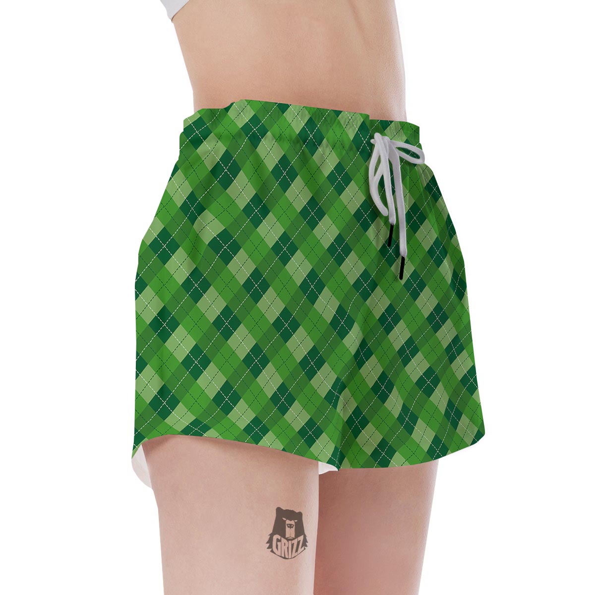 Plaid St. Patrick's Day Print Pattern Women's Shorts-grizzshop