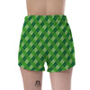 Plaid St. Patrick's Day Print Pattern Women's Shorts-grizzshop