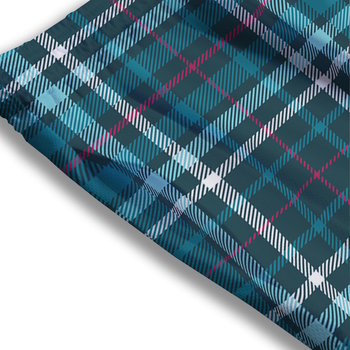 Plaid Teal Print Pattern Mesh Shorts-grizzshop
