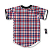 Plaid USA Patriotic Print Pattern Baseball Jersey-grizzshop