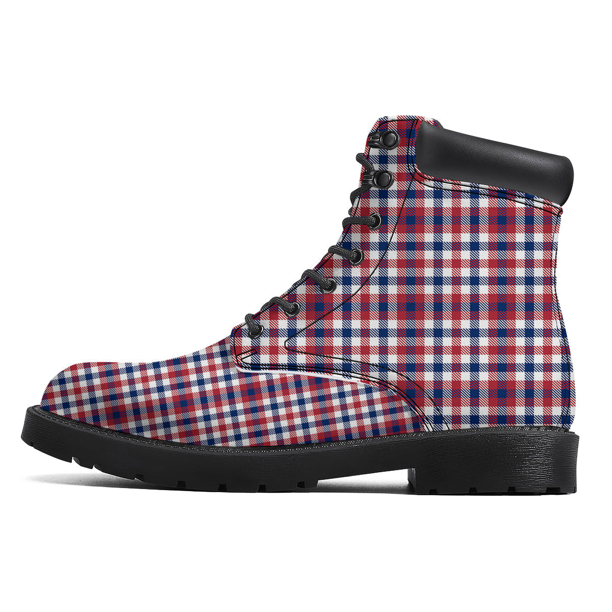 Plaid USA Patriotic Print Pattern Boots-grizzshop