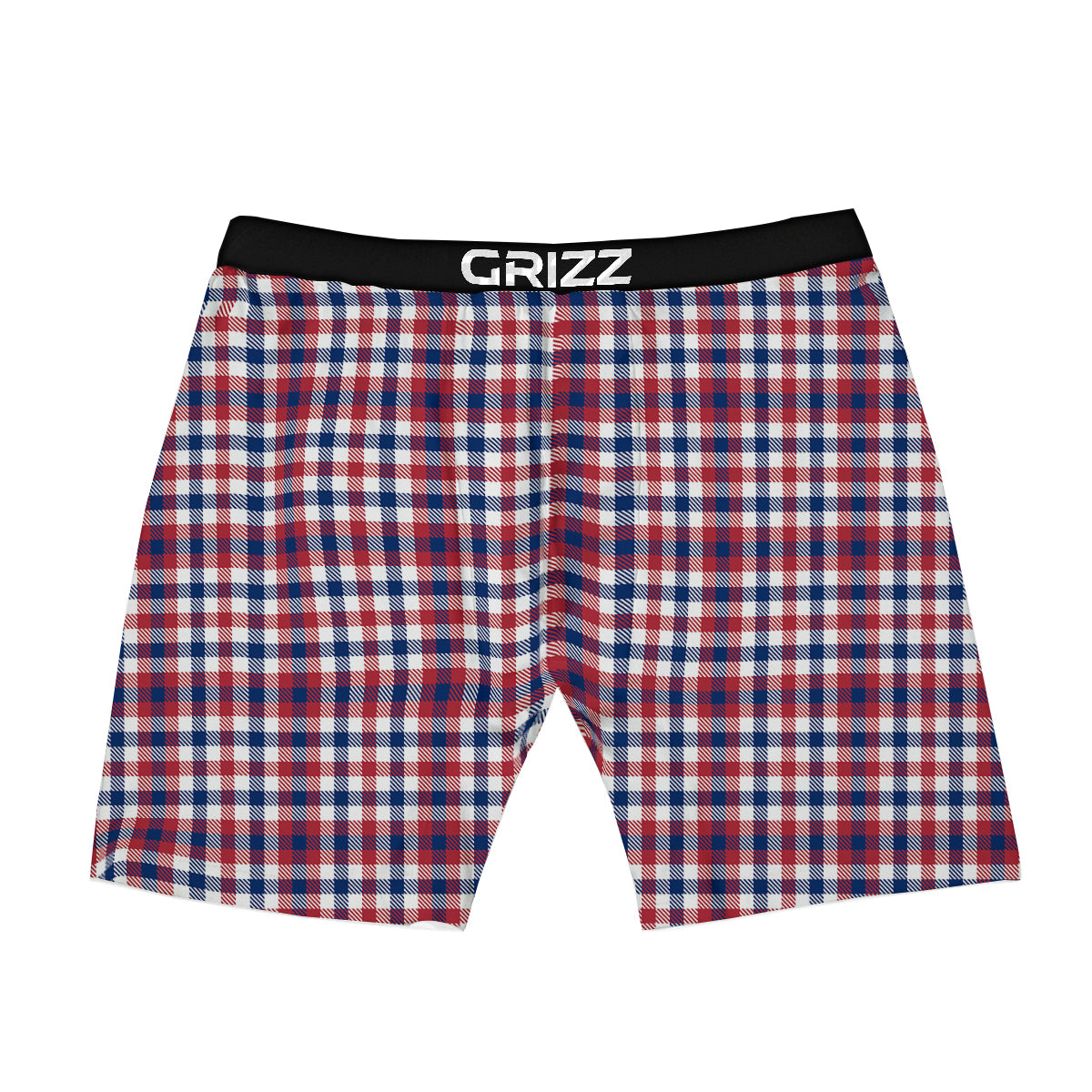 Plaid USA Patriotic Print Pattern Boxer Briefs-grizzshop