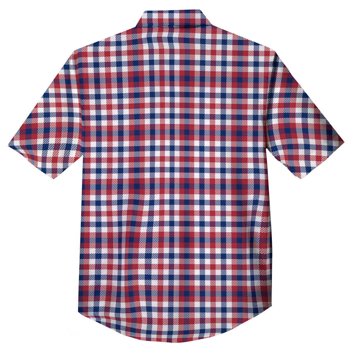 Plaid USA Patriotic Print Pattern Button Up Shirt-grizzshop