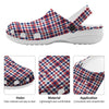 Plaid USA Patriotic Print Pattern Clog-grizzshop