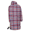 Plaid USA Patriotic Print Pattern Long Down Jacket-grizzshop