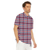 Plaid USA Patriotic Print Pattern Men's Golf Shirts-grizzshop