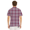 Plaid USA Patriotic Print Pattern Men's Golf Shirts-grizzshop