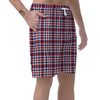 Plaid USA Patriotic Print Pattern Men's Shorts-grizzshop