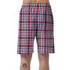 Plaid USA Patriotic Print Pattern Men's Shorts-grizzshop