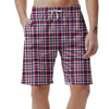 Plaid USA Patriotic Print Pattern Men's Shorts-grizzshop