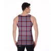 Plaid USA Patriotic Print Pattern Men's Tank Top-grizzshop