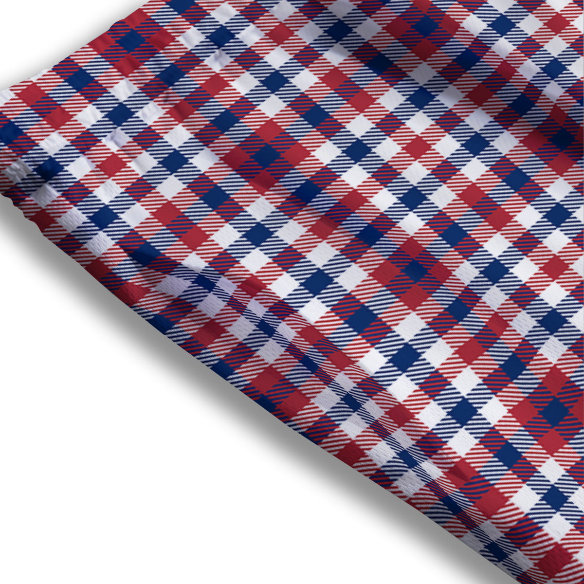 Plaid USA Patriotic Print Pattern Mesh Shorts