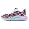 Plaid USA Patriotic Print Pattern Running Sneakers-grizzshop