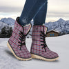 Plaid USA Patriotic Print Pattern Snow Boots-grizzshop