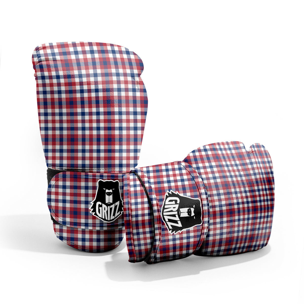 Plaid USA Patriotic Print Pattern Pro Boxing Glove