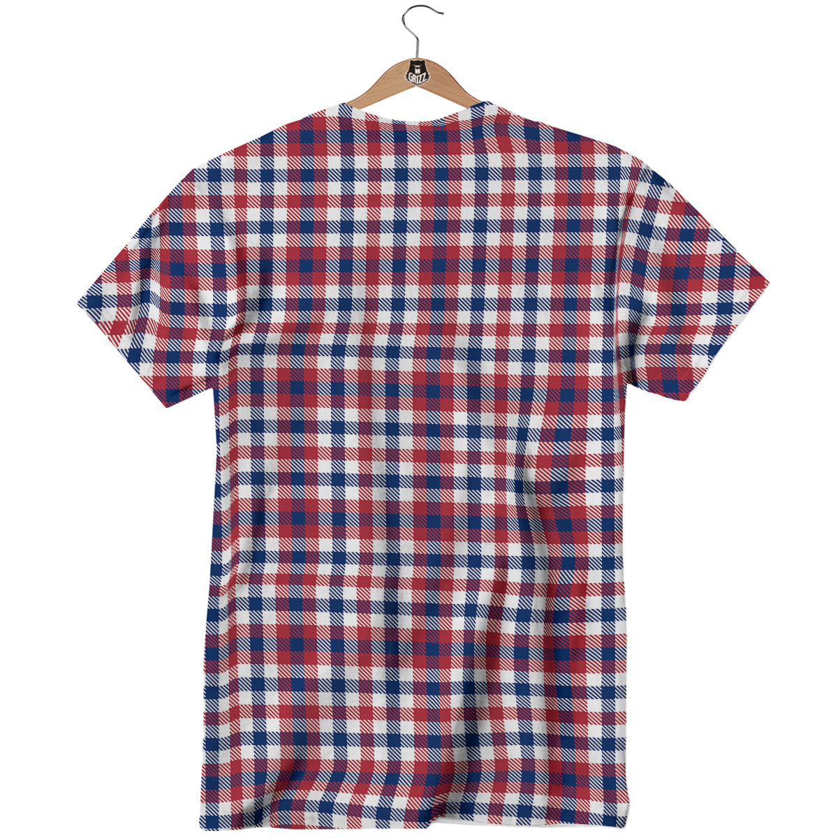 Plaid USA Patriotic Print Pattern T-Shirt-grizzshop